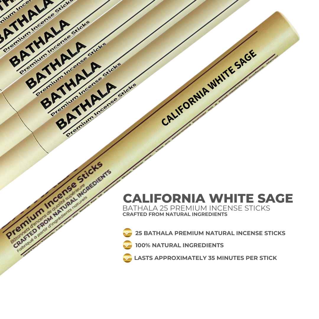 California White Sage I Premium Natural Incense Sticks - Bathala Scents and Natural Wellness