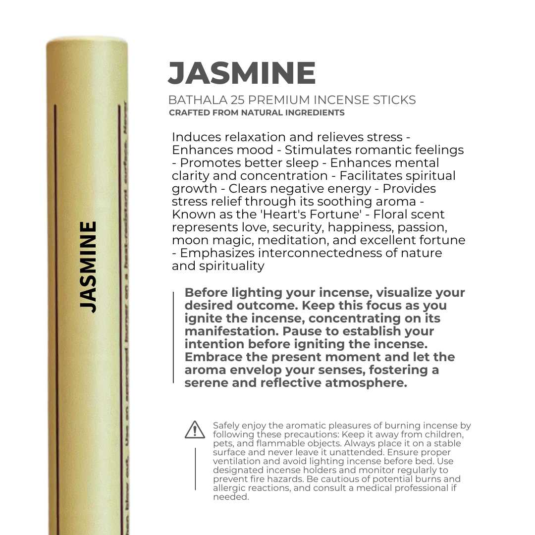 Jasmine I Premium Natural Incense Sticks - Bathala Scents and Natural Wellness
