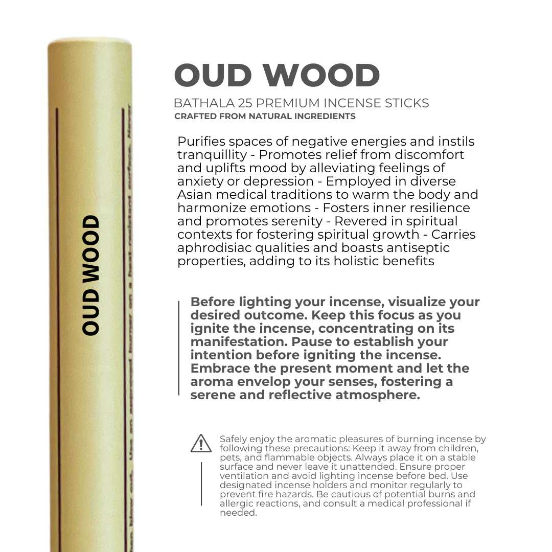 Oud Wood I Premium Natural Incense Sticks - Bathala Scents and Natural Wellness