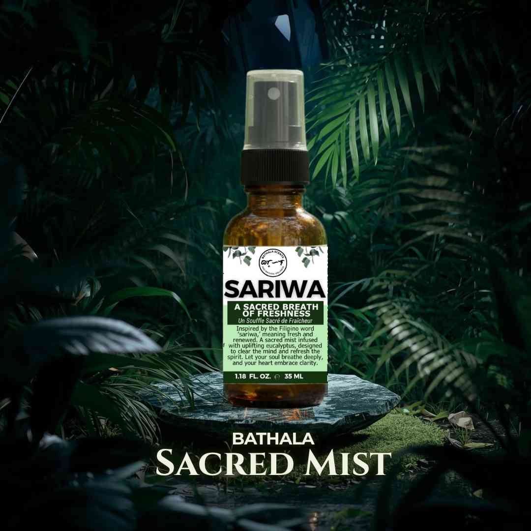 SARIWA Fresh Eucalyptus Essential Oil Mist – Energy Cleansing & Throat Chakra Clarity - Bathala Scents and Natural Wellness