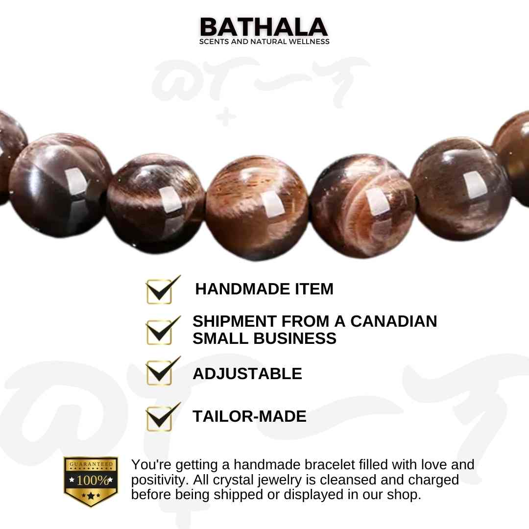 Black Moonstone I Comfort I Self-love I Calm I Destress I Balance Well-Being I Enhance Intuition - Bathala Scents and Natural Wellness