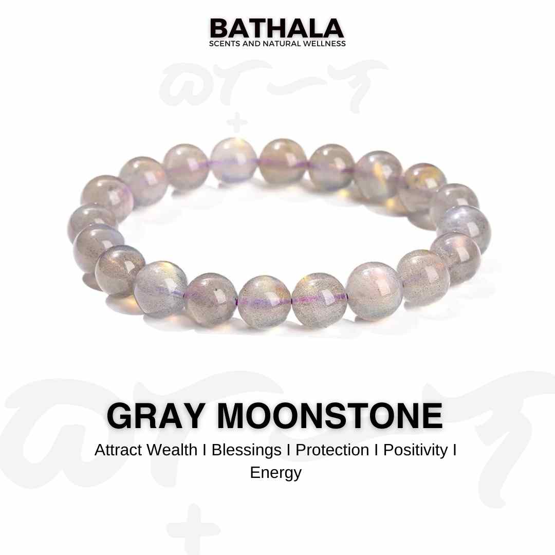 Gray Moonstone I Attract Wealth I Blessings I Protection I Positivity I Energy - Bathala Scents and Natural Wellness