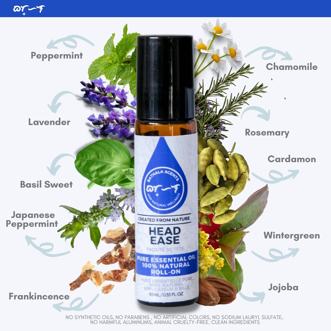 Head Ease I Essential Oil Roll-On Blend 10ml - Bathala Scents and Natural Wellness