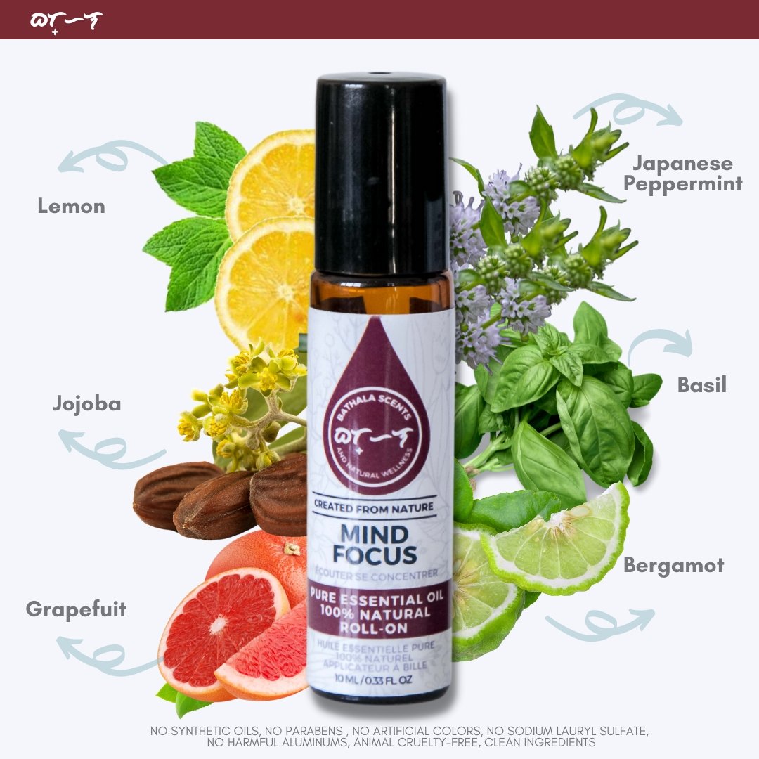 Mind Focus I Essential Oil Roll-On Blend 10ml - Bathala Scents and Natural Wellness