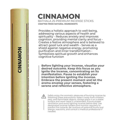 Cinnamon I Premium Natural Incense Sticks - Bathala Scents and Natural Wellness